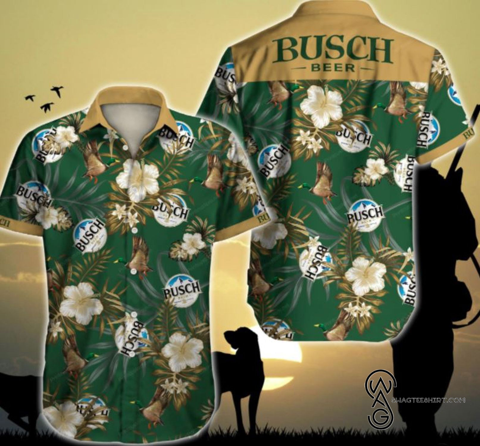 [Top Trending] Hunting Mallard Busch Light Beer Busch Latte Drinking Beer Lover Beach Summer Full Printing Hawaiian Shirt